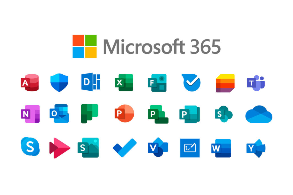 Picture of the services included in Microsoft 365